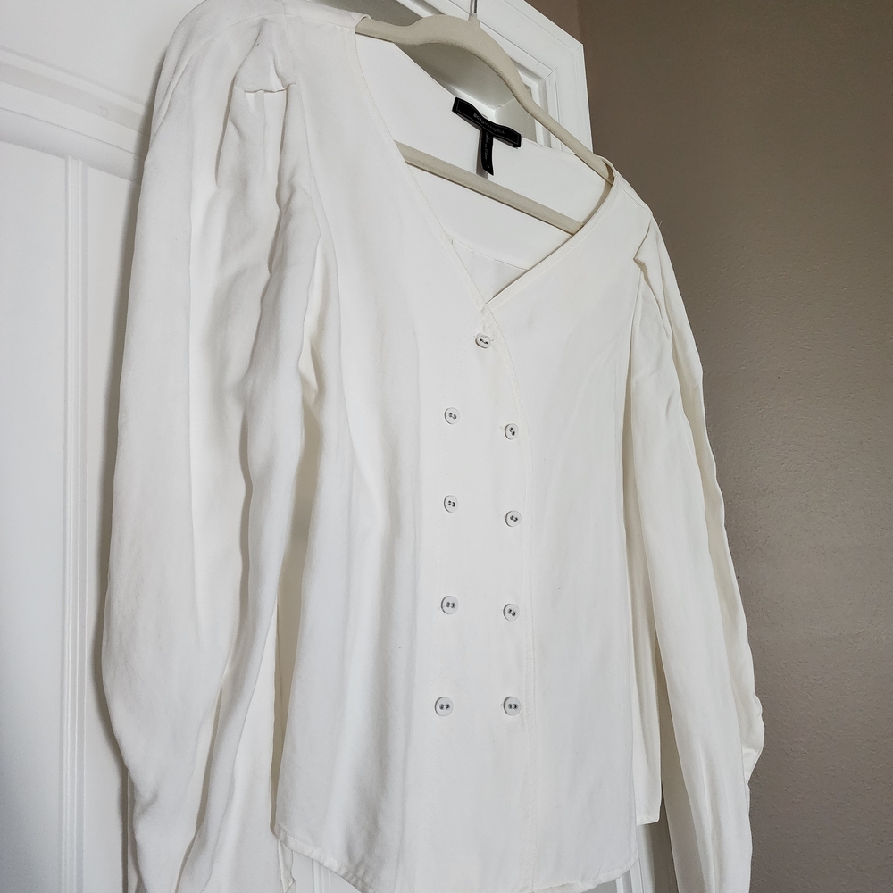 Elegant White Button-Down Women's Top